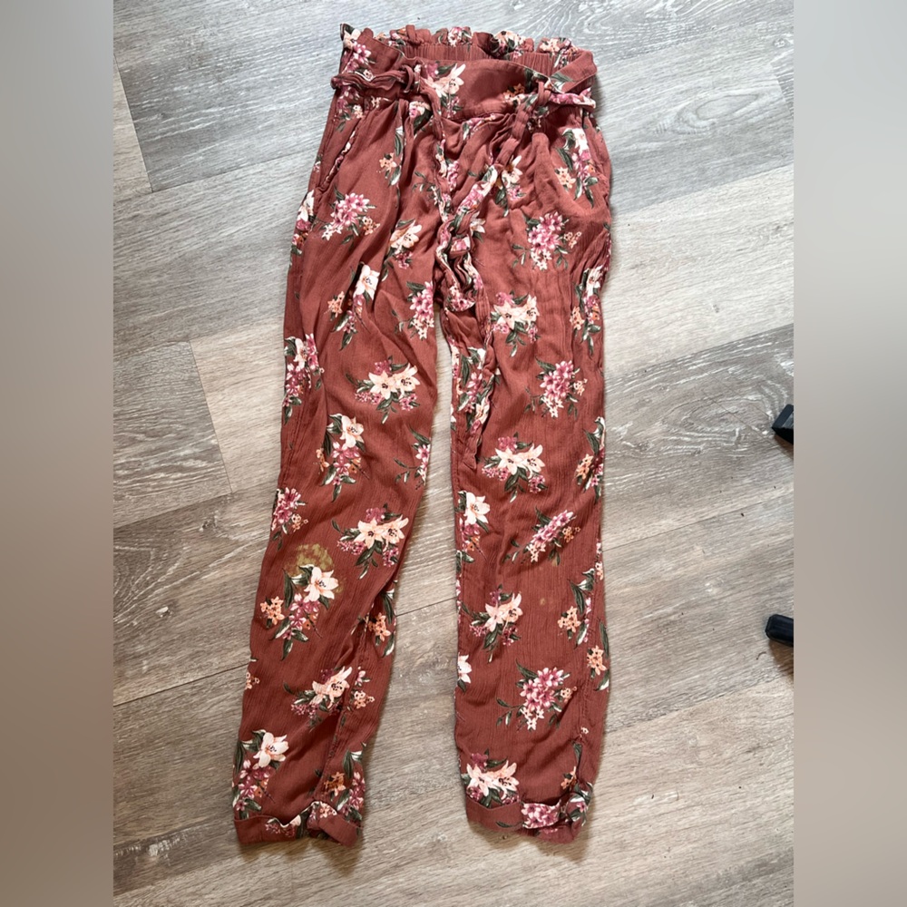 Floral Print Bag Pants